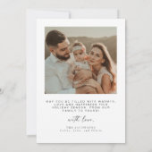 BLAIR Modern Script Einfache Weihnachtskarte Foto Einladung (Rückseite)