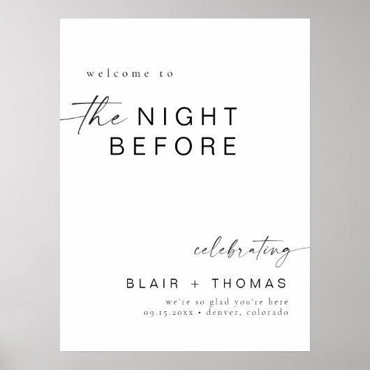 BLAIR Modern The Night Before Probe Dinner Poster (Vorne)