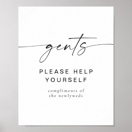 BLAIR Moderne Minimalistische Gents Badezimmer Toi Poster (Vorne)