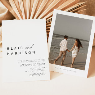 BLAIR Modernes Bohemisches Foto Hochzeitseinladung Einladung