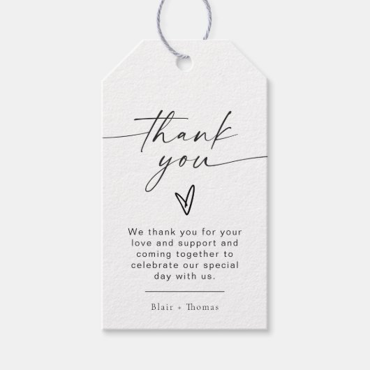 BLAIR Modernes Bohemisches Herz Vielen Dank Geschenkanhänger (Vorderseite)