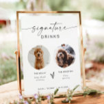 BLAIR Modernes Boho 2 Foto Hundeschrift Getränk Poster<br><div class="desc">Dieses Signatur-Getränkedosenzeichen verfügt über zwei Foto-Slots,  einen handgeschriebenen Script-Schriftart und ein modernes minimalistisches Design. Ändern Sie ganz einfach die Schriftart- und Hintergrundfarbe,  um sie Ihrem Event anzupassen. Dieses Schild eignet sich hervorragend,  um Braut und Bräutigam,  Kinder oder Ihre Lieblingstiere hinzuzufügen.</div>