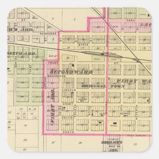 Blair, Nebraska Quadratischer Aufkleber (Vorderseite)