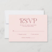 Blaire Blush Pink Moderne Hochzeit RSVP Karte (Vorderseite)