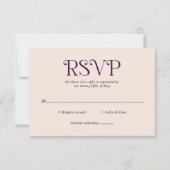 Blaire Lila Moderne Hochzeit RSVP Karte (Vorderseite)