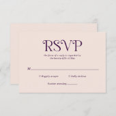 Blaire Lila Moderne Hochzeit RSVP Karte (Vorne/Hinten)