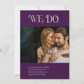 Blaire Lila Moderne Hochzeit Save The Date (Vorderseite)