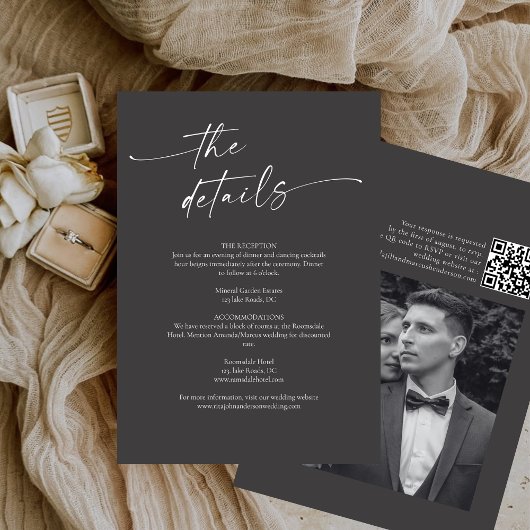 BLAIRE Modern Calligraphy Script Hochzeitsdetails Begleitkarte