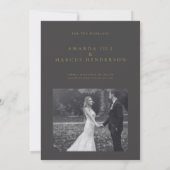 BLAIRE Moderne Kalligrafie Script Foto Wedding Save The Date (Rückseite)