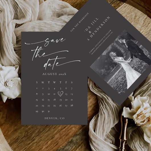 BLAIRE Moderne Kalligrafie Script Foto Wedding Save The Date