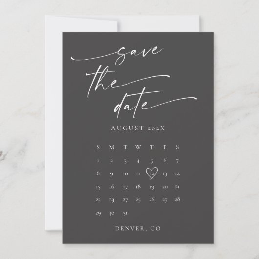 BLAIRE Moderne Kalligrafie Script Foto Wedding Save The Date (Vorderseite)