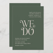 Blaire Moss Green Modern Wedding Einladung (Vorne/Hinten)