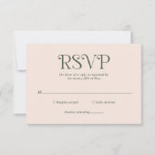 Blaire Moss Green Modern Wedding RSVP Karte (Vorderseite)
