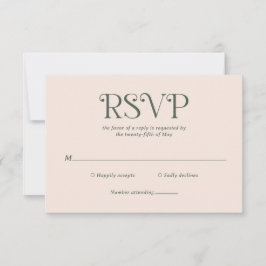 Blaire Moss Green Modern Wedding RSVP Karte