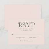 Blaire Moss Green Modern Wedding RSVP Karte (Vorne/Hinten)