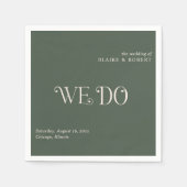 Blaire Moss Green Modern Wedding Serviette (Vorderseite)