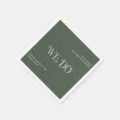 Blaire Moss Green Modern Wedding Serviette (Ecke)