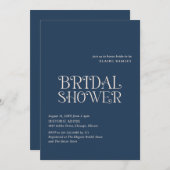Blaire Navy Blue Modern Brautparty Einladung (Vorne/Hinten)