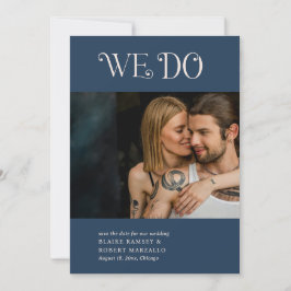 Blaire Navy Blue Modern Wedding Save The Date
