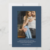 Blaire Navy Blue Modern Wedding Save The Date (Rückseite)