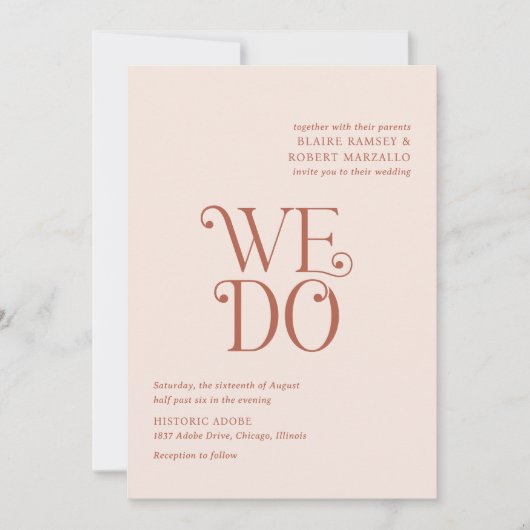 Blaire Neutral Modern Wedding Einladung (Vorderseite)