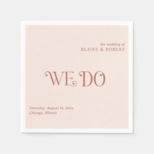 Blaire Neutral Modern Wedding Serviette (Vorderseite)