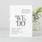 Blaire Schwarz-weiß Moderne Hochzeit Einladung (Stehend Vorderseite)