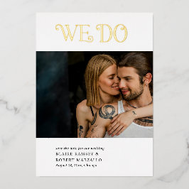 Blaire Schwarz-weiß Moderne Hochzeit Folieneinladung