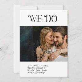 Blaire Schwarz-weiß Moderne Hochzeit Save The Date