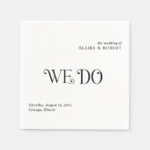 Blaire Schwarz-weiß Moderne Hochzeit Serviette (Vorderseite)