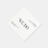 Blaire Schwarz-weiß Moderne Hochzeit Serviette (Ecke)