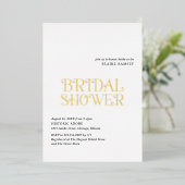 Blaire Schwarz-weiß Modernes Brautparty Folieneinladung (Stehend vorne)