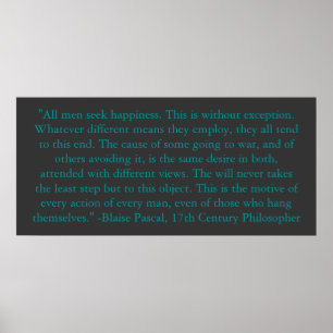 Blaise Pascal auf dem Glück des Mannes Poster