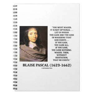Blaise Pascal Gain Loss Wetten Gott existiert Zita Notizblock