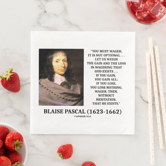Blaise Pascal Gain Loss Wetten Gott existiert Zita Serviette (Beispiel)