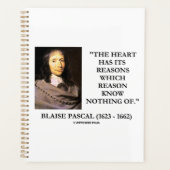 Blaise Pascal Heart Reasons Reason Know Nothing Of Planer (Vorderseite)