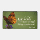 Blaise Pascal Inspiration Zitat "Kind Worte" Schreibtischunterlage (Vorderseite)