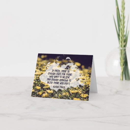 Blaise Pascal inspirierendes Zitat "Im Glauben" Dankeskarte (Vorderseite)