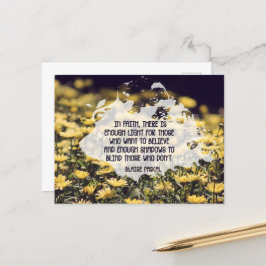 Blaise Pascal inspirierendes Zitat "Im Glauben" Postkarte