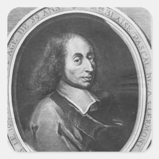 Blaise Pascal Quadratischer Aufkleber (Vorderseite)