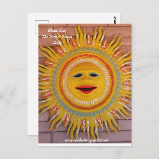 Blaize Sun die Rubber Tramp Artist Postcard Postkarte (Vorne/Hinten)