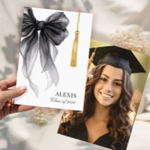 Blak Bow Coquette Foto Abschlusskappenquaste