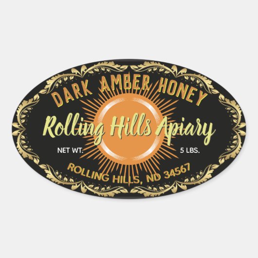 Blak Label Amber Honey Jar Sticker (Vorderseite)