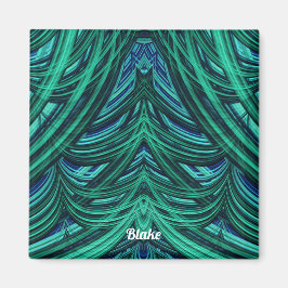 BLAKE ~ 3D Fraktal Design blau grün ~ Magnet