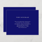 Blake Blue Silver Bar Mitzvah Empfang Einladung (Vorne/Hinten)