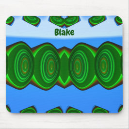 BLAKE ~ Green Blue White ALIEN INVASY ~ Mousepad