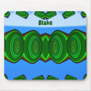 BLAKE ~ Green Blue White ALIEN INVASY ~ Mousepad