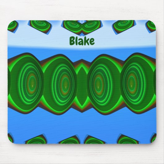 BLAKE ~ Green Blue White ALIEN INVASY ~ Mousepad (Vorne)