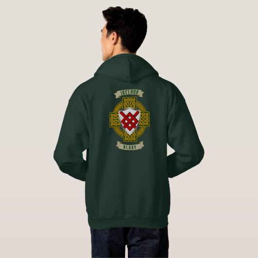 Blake Irish Shield & Celtic Cross Hoodie (Schwarz voll)