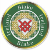 Blake Irish Shield & Celtic Cross Personalisiert Aufkleber (Vorderseite)